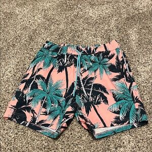 Tropical Palm Print Men's Swim Shorts